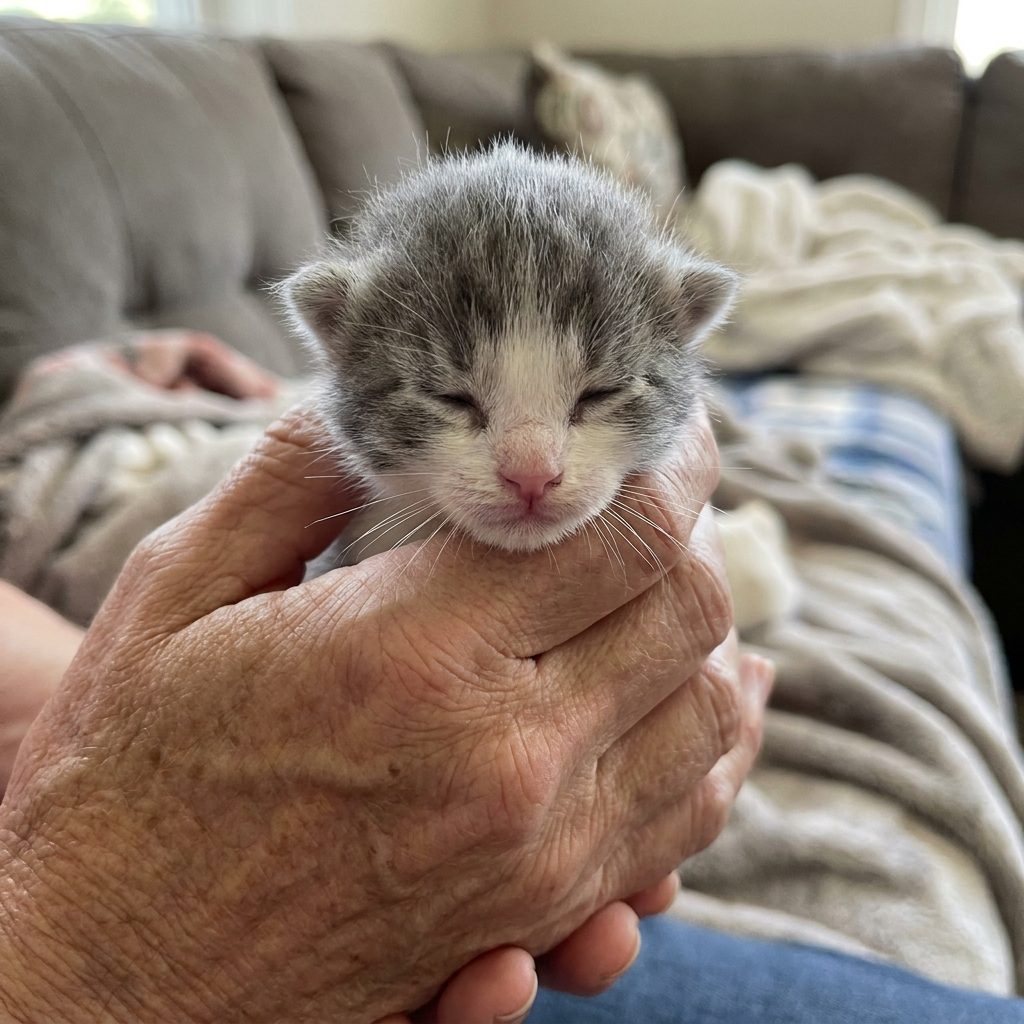 A one-week-old kitten