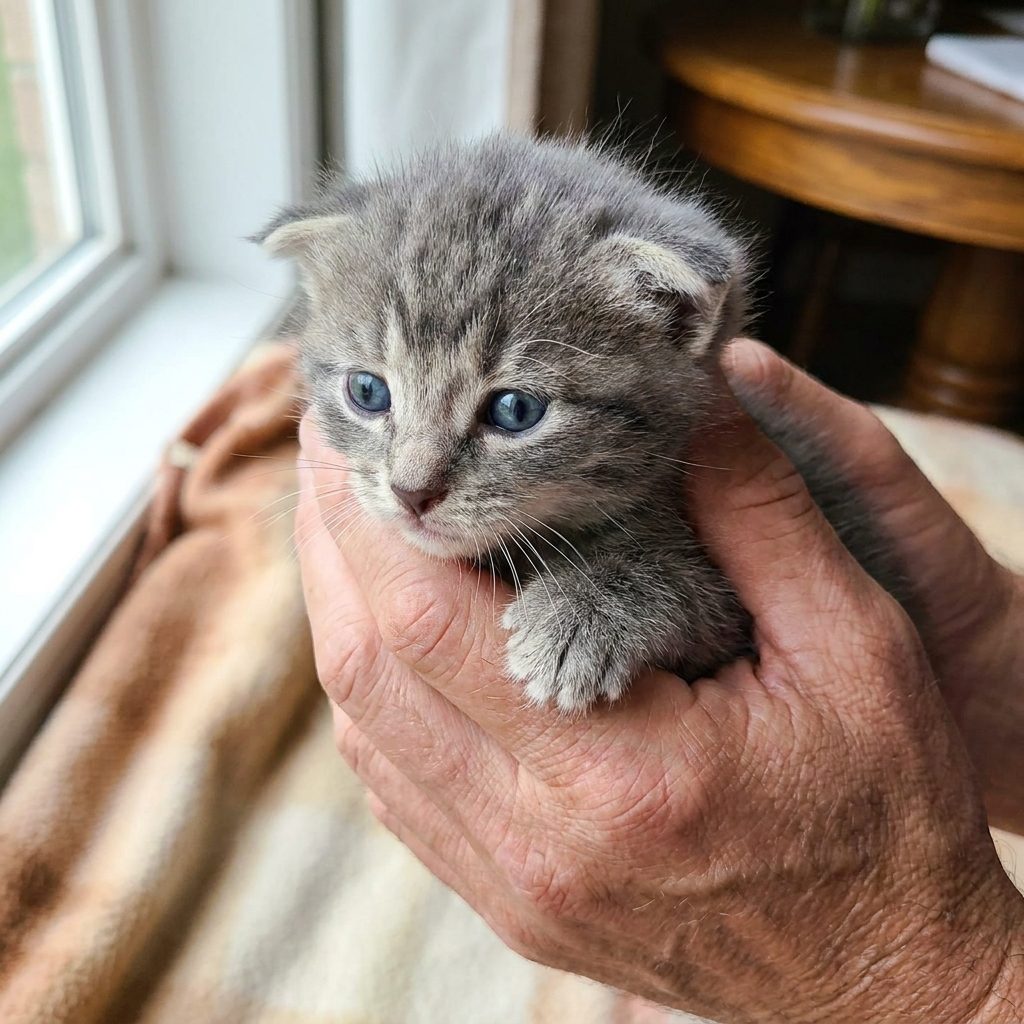 A two-week-old kitten