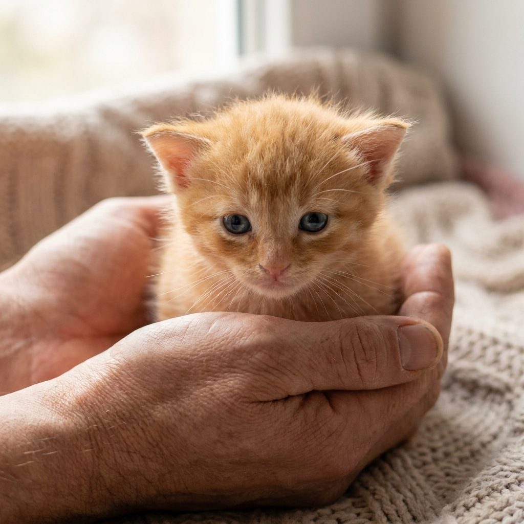 A three-week-old kitten